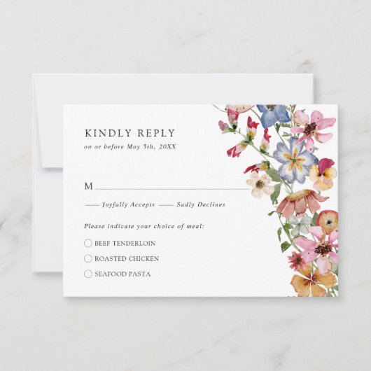 Colorful Boho RSVP Kaartje (Voorkant)