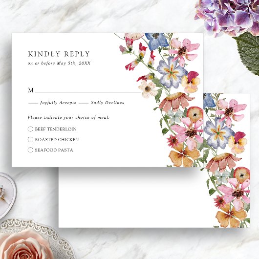 Colorful Boho RSVP Kaartje