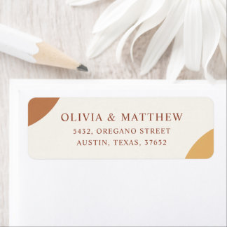 Colorful Boho Terracotta Arches Return Address Etiket