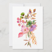 Colorful Boho Watercolor Floral Elegant Wedding Kaart (Achterkant)