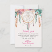 Colorful Boho Waterverf Dreamweaver Baby shower Bedankkaart (Voorkant)