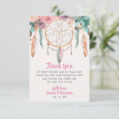 Colorful Boho Waterverf Dreamweaver Baby shower Bedankkaart (Staand voorkant)