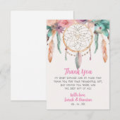 Colorful Boho Waterverf Dreamweaver Baby shower Bedankkaart (Voorkant / Achterkant)