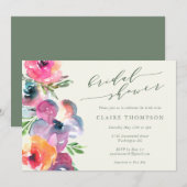 Colorful Boho Waterverf Flowers Vrijgezellenfeest Kaart (Voorkant / Achterkant)