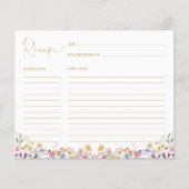 Colorful Boho Wildflower Garden Bridal Recipe Kaar (Voorkant)