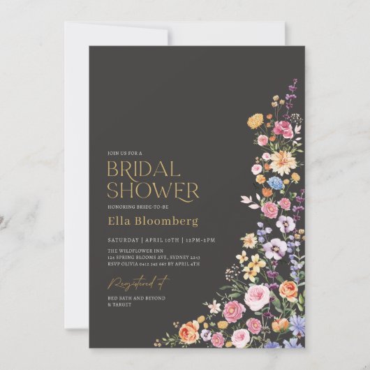 Colorful Boho Wildflower Garden Vrijgezellenfeest Kaart (Voorkant)