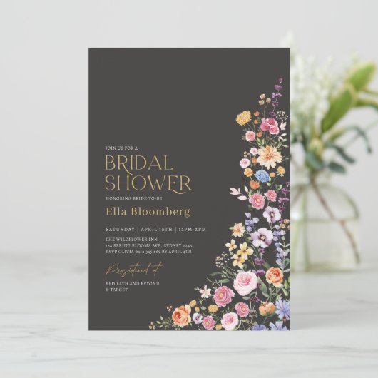 Colorful Boho Wildflower Garden Vrijgezellenfeest Kaart (Staand voorkant)