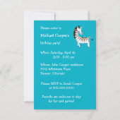 Colorful Boho Zebra Birthday Party Invitation Kaart (Achterkant)