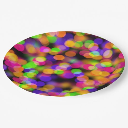 Colorful Bokeh Bubbles Papieren Bordje (Gekanteld)