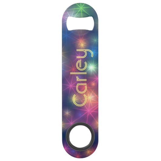 Colorful Bokeh Sparkles Gepersonaliseerd Speed Flessenopener (Voorkant)