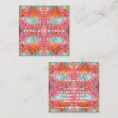 Colorful Bold Abstract Makeup Artist Vierkante Visitekaartje (Voorkant / Achterkant)