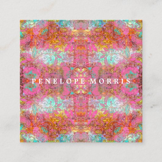 Colorful Bold Abstract Makeup Artist Vierkante Visitekaartje (Voorkant)