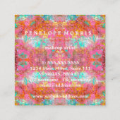 Colorful Bold Abstract Makeup Artist Vierkante Visitekaartje (Achterkant)