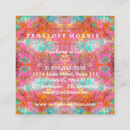 Colorful Bold Abstract Makeup Artist Vierkante Visitekaartje