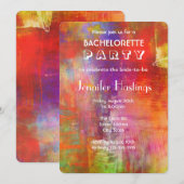 Colorful Bold Abstract schilderen Bachelorette Par Kaart (Voorkant / Achterkant)