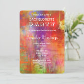 Colorful Bold Abstract schilderen Bachelorette Par Kaart (Staand voorkant)