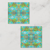 Colorful Bold Blauwgroen Abstract Makeup Artist Vierkante Visitekaartje (Voorkant / Achterkant)