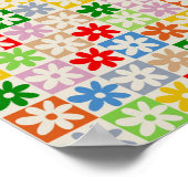 Colorful Bold Checkered Flower Y2K-patroon Poster (Hoek)
