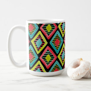 Colorful Bold Diamond Geometric Waterverf Pattern Koffiemok