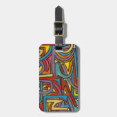 Colorful Bold Geometric Abstract Moderne Art Bagagelabel (Voorkant verticaal)