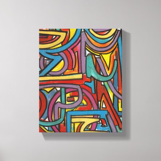 Colorful Bold Geometric Abstract Moderne Art Canvas Afdruk (Voorkant)