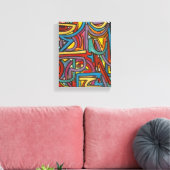 Colorful Bold Geometric Abstract Moderne Art Canvas Afdruk (Insitu (Woonkamer))
