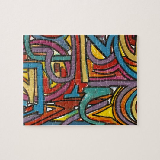 Colorful Bold Geometric Abstract Moderne Art Legpuzzel (Horizontaal)