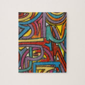 Colorful Bold Geometric Abstract Moderne Art Legpuzzel (Verticaal)