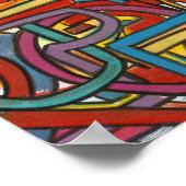 Colorful Bold Geometric Abstract Moderne Art Poster (Hoek)