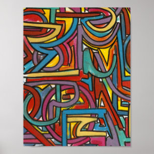 Colorful Bold Geometric Abstract Moderne Art Poster