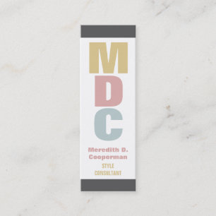 Colorful Bold Mod Monogram Mini Visitekaartje