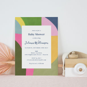 Colorful Bold Modern Abstract Cute Baby shower Kaart