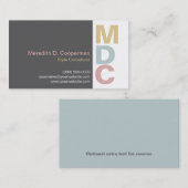 Colorful Bold Monogram Visitekaartje (Voorkant / Achterkant)