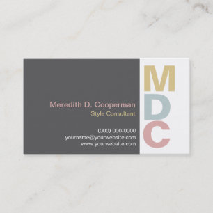 Colorful Bold Monogram Visitekaartje