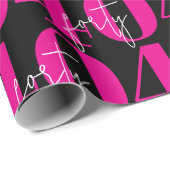 Colorful Bold Pink 40th Birthday  Cadeaupapier (Rol Hoek)