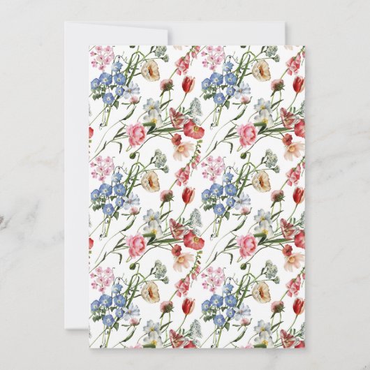 Colorful Bold Waterbloemen Pill Lijst Weddenschap Kaart (Achterkant)