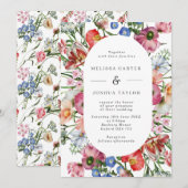 Colorful Bold Waterbloemen Pill Lijst Weddenschap Kaart (Voorkant / Achterkant)