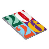 Colorful Bold Year Blocks Custom Title Notitieboek (Rechterzijde)
