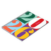 Colorful Bold Year Blocks Custom Title Notitieboek (Linkerzijde)