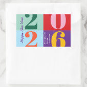 Colorful Bold Year Blocks New Year Party Rechthoekige Sticker (Tas)