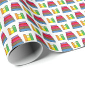 Colorful Book Pile Patroon Cadeaupapier (Rol Hoek)