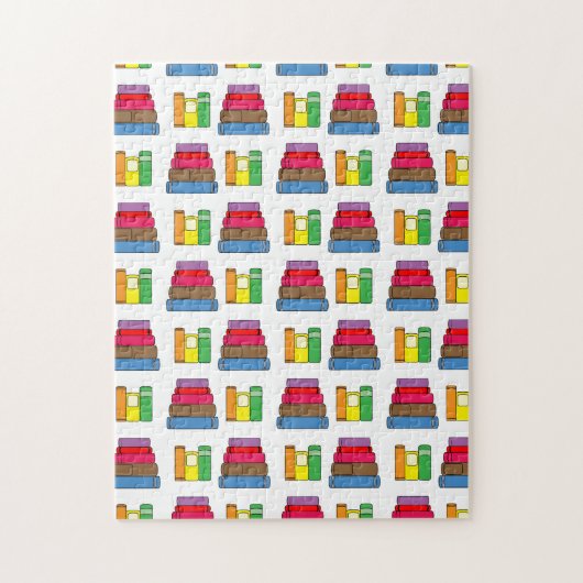 Colorful Book Pile Patroon Legpuzzel (Verticaal)