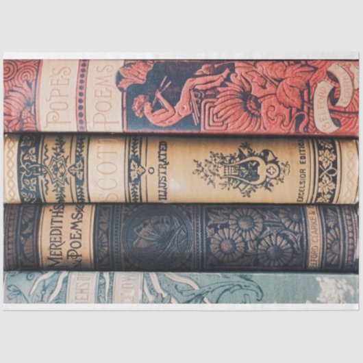 Colorful Book Spines Junk Journal Decoupage Paper Tissuepapier (Voorkant)