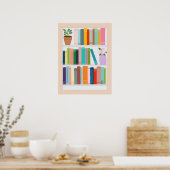 Colorful Bookshelf Poster (Keuken)
