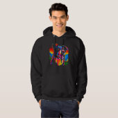 Colorful Border Collie Dog Hoodie (Voorkant volledig)