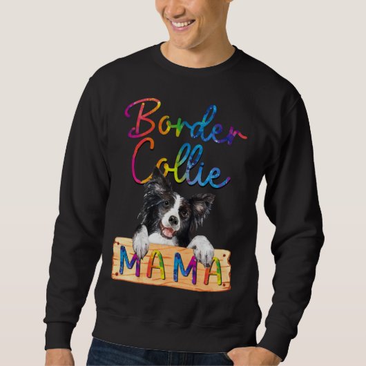 Colorful Border Collie Mama Dog Mom Trui (Voorkant)