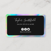 Colorful Border Faux Holographic Loyalty Kaart Visitekaartje (Achterkant)