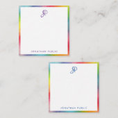 Colorful Border Handgeschreven Monogram Sjabloon (Voorkant / Achterkant)