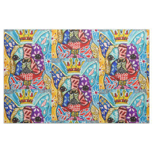 Colorful Boston Terrier Pop Art Fabric Stof
