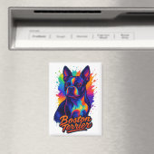 Colorful Boston Terrier Pop Art Portrait Magneet (Insitu (Vaatwasser))